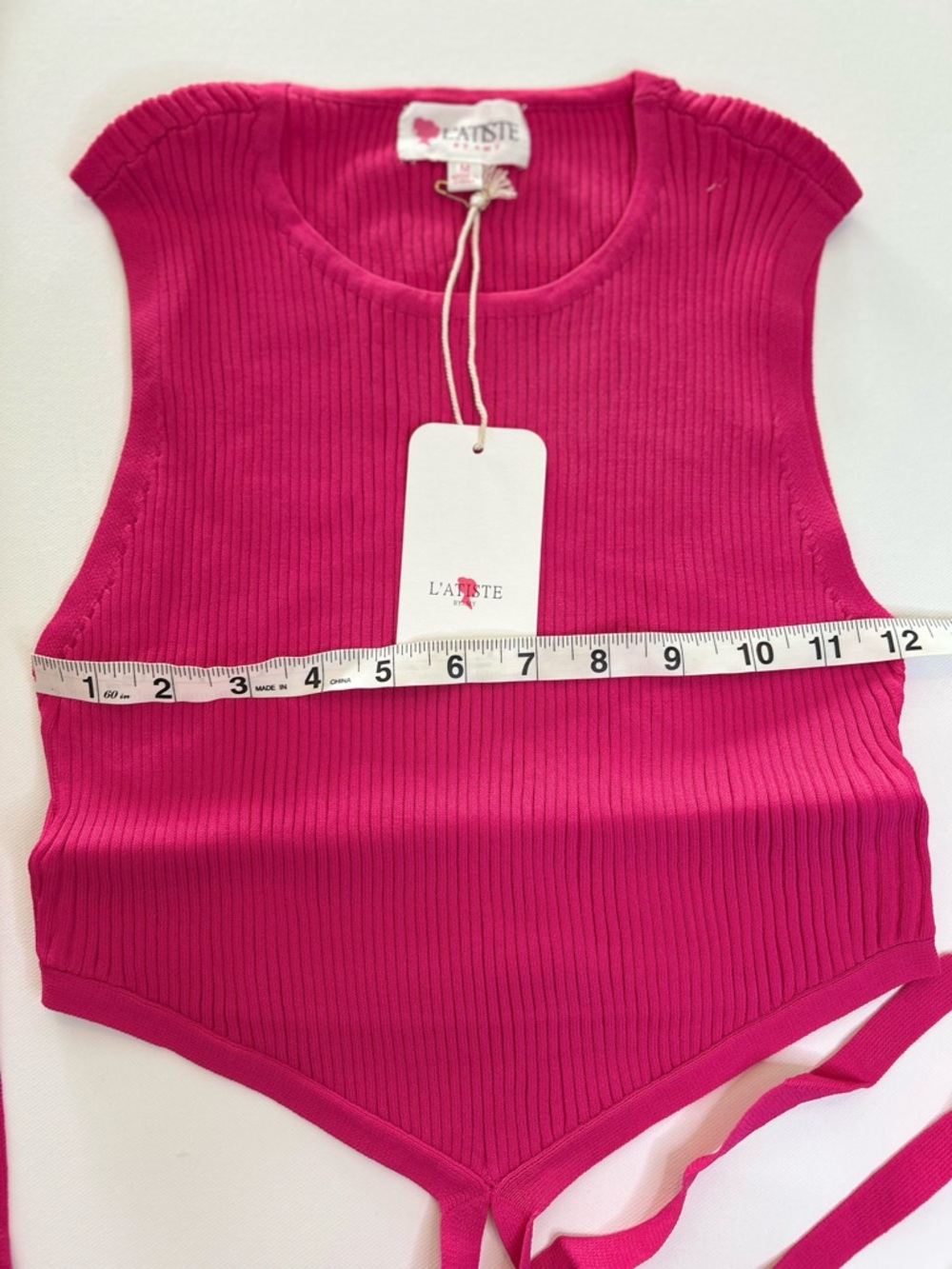L'ATISTE Hot Pink Ribbed Knit Top and Skirt Set NWT - Picture 8 of 11